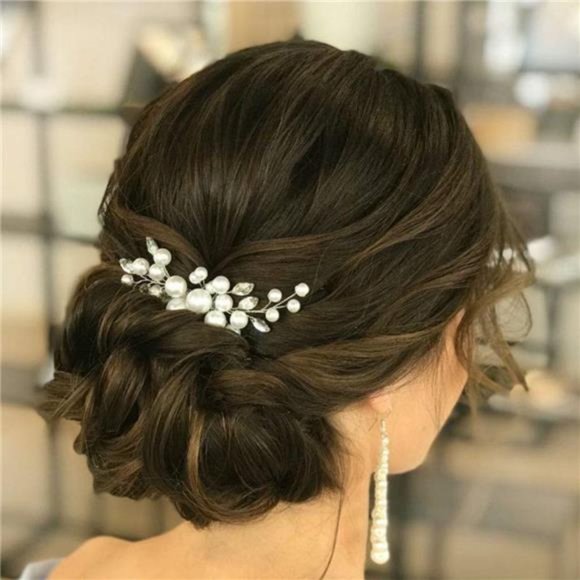 Pearl Flower Wedding Hair Comb - Picture 1 of 5